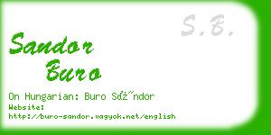 sandor buro business card